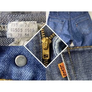 VTG Levis 505 Talon 42 Zipper Orange Tab Jeans 70s Mens 36x29 36x30 Straight USA